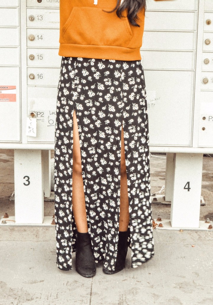 floral maxi skirt
