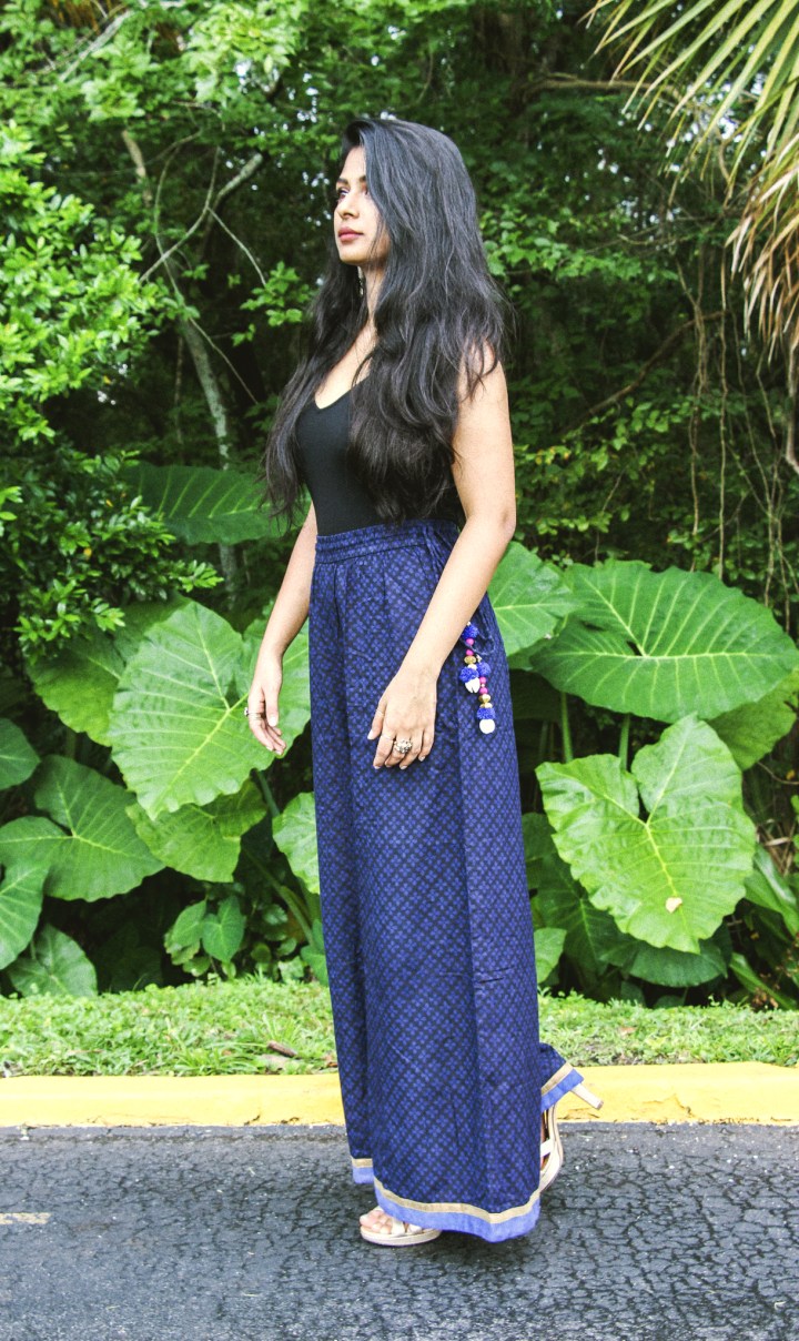 blue indian palazzo pants ethnic