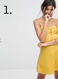 asos lattice yellow dress