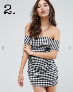 asos gingham bardot dress