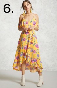yellow floral flounce dress